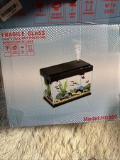 BARKBUDDY Fish Tank 2.5 Gallon Aquarium Kit, Self Cleaning Fish Tank Cracked