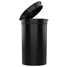1500PC 8 Dram Child Resistant Pop Top Container - Black