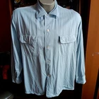 XL Vintage 1950's Van Heusen Shirt Vangab Gabardine Rayon Flap Loop Button USA