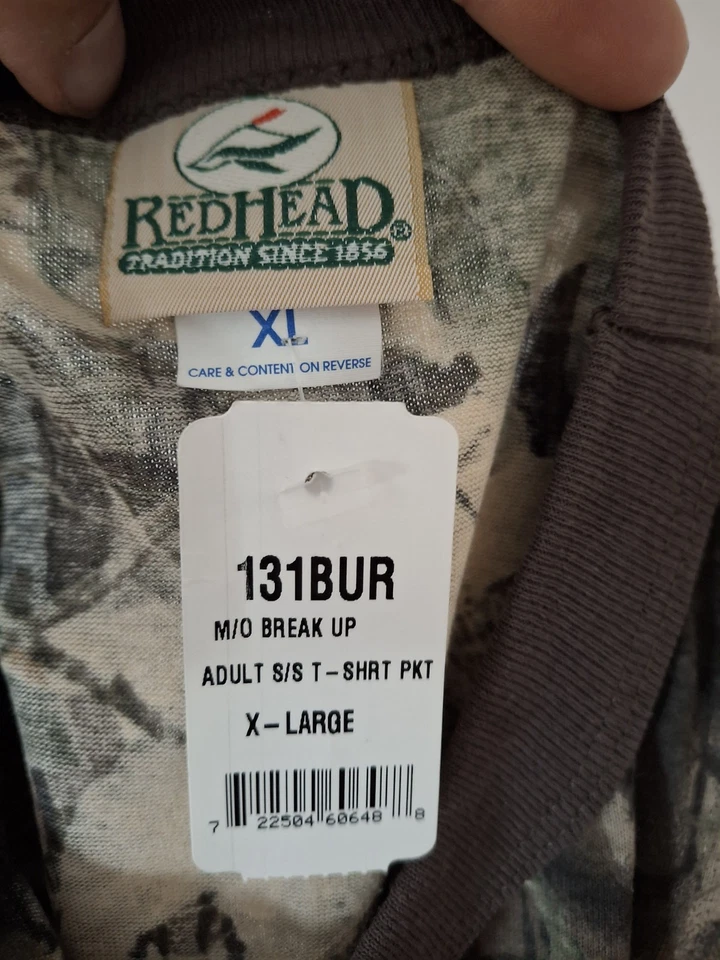 Red Head Camo Shirt Men’s Size XL USA Made Single Stich Dead Stock NWT - Image 3 of 4