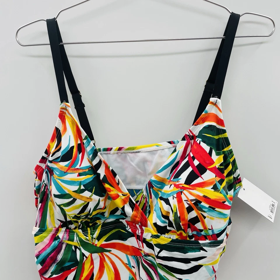 Top de natación Tankini con estampado floral tropical Batik talla grande 1X Apt 9 para mujer $33 452 Foto 3 de 4