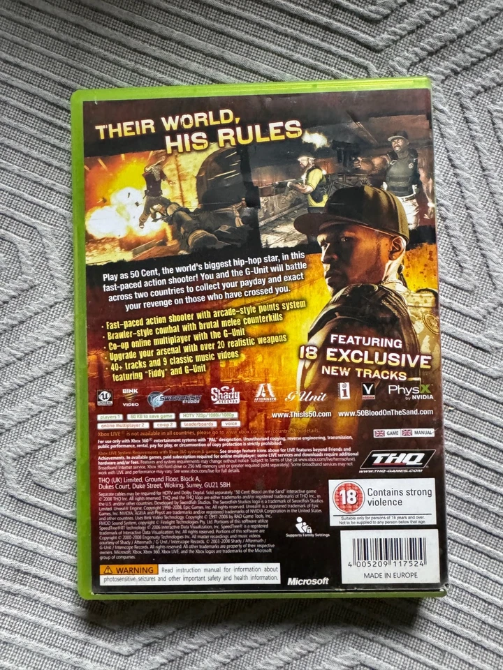 xbox 360 50 cent: Blood on the Sand Game REGION FREE - Image 2 of 3