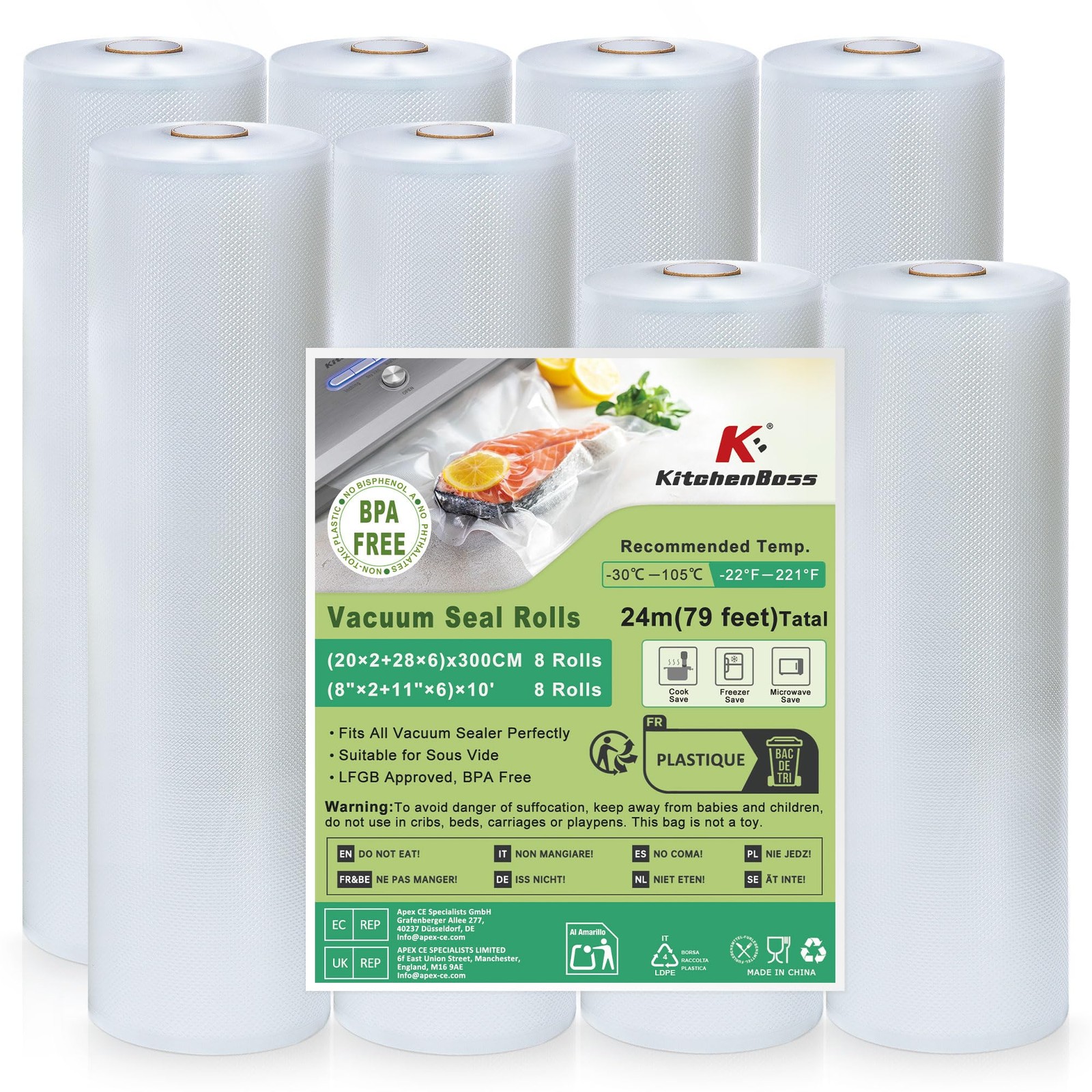 Buste Sottovuoto Alimenti KitchenBoss: Conservazione Naturale e Sicura