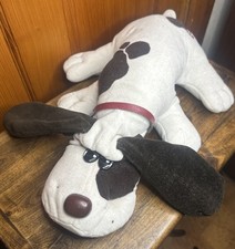 Vtg Tonka 1985 Pound Puppies Large White Brown 18" Dog Plush w/ Collar