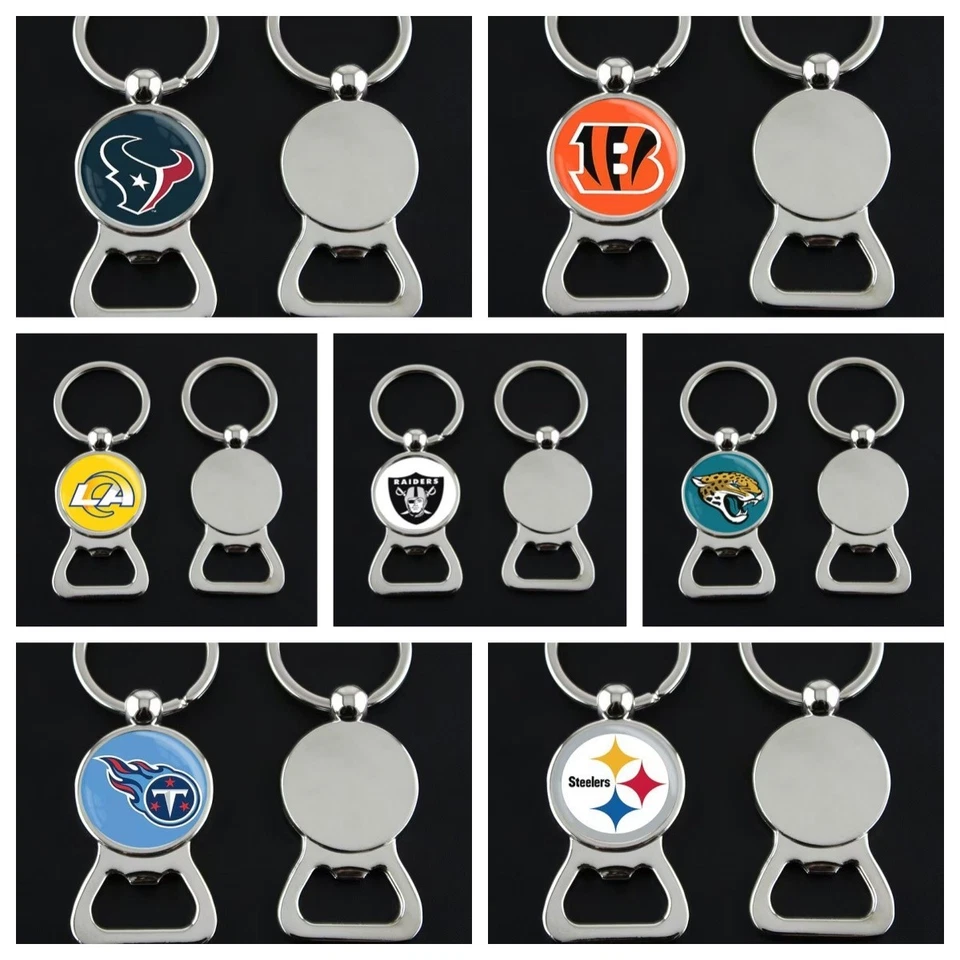 Bottle Opener Key Tag Keychain Key Ring keychain NFL Football - Image 3 of 3