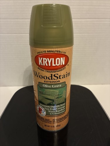 95% Full | Krylon Exterior Wood Stain Exterior Olive Grove Spray Stain