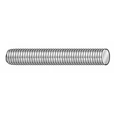 Zoro Select 32349 Threaded Stud, Plain, 10 Pk, 32349
