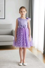 Lavender Tulle Overlay Easter Pagent Church Party Butterfly Dress Size 4T