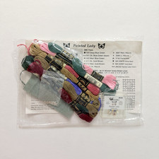 Just Nan Painted Lady Cross Stitch Kit Chart Butterfly Charm Floss Beads Fabric