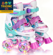 Roller Skates for Kids Ages 5 6 8 12 Year Old 4 Size Adjustable Quad Roller Skat