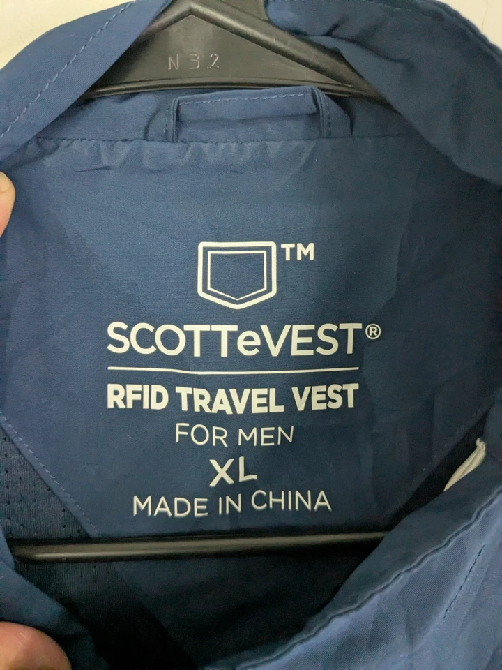 SCOTTeVEST "RFID Travel Vest" Men's Extra Large Blue Outdoors Pockets - Image 4 of 4