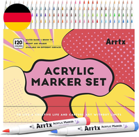 Arrtx Acrylstifte FüR Steine Wasserfest 120 Farben, Pinselspitze Aacrylic Marker