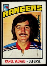 1976-77 O-Pee-Chee Signed Carol Vadnais New York Rangers #257