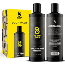 The Beard Club Mens Body Wash – Heavy Duty Shower Gel for Men with Exfoliating C