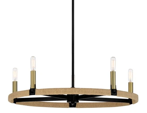 Minka Lavery 3865 Windward Passage 5 Light 27"W Ring Chandelier - Soft Brass / - Picture 1 of 4