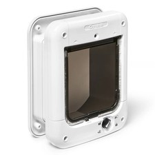Closer Pets 360 White Cat Mate Microchip Automatic & Manual Lock Cat Flap