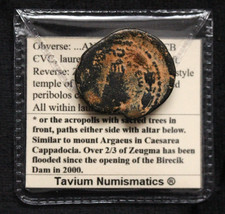 Roman Zeugma Temple Antoninus Pius Genuine Coin & Coin Wallet