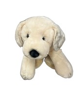 Russ Berrie Rover Plush Dog 15" White Gray Stuffed Animal Floppy Puppy Soft Toy