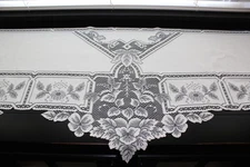 Heritage Lace Table Runner 90" x 20" White/Ivory Dresser Scarf Mantel Wedding