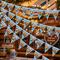 Wimpelkette 10M Bayerische Girlande Blau Weiß 22 Dreiecke Deko Oktoberfest Party