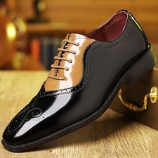 Men's Wingtip Oxfords-Brogue Detail, Polished Finish, Formal Business Dress Shoe