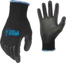 Gorilla Grip Work Gloves, Never Slip Maximum All-Purpose, Large, Black 
