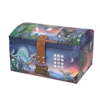 Depesche 13441 Dino World Schatztruhe mit Code, Sound und Licht
