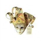 Authentic Venetian Jester Mask Handmade in Italy, Maschera del Galeone, 6.25” W