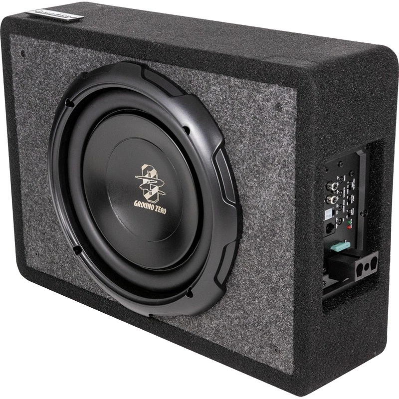 Ground Zero GZCS 20SUB-ACT Caisson Subwoofer Actif 20 cm Plat Noir - Photo 1/4