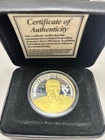 Mario Lemieux Penguins One Troy Ounce .999 Silver 24kt Gold 2121/2500 Enviromint