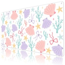 Fruit Strawberry Pastel Floral Pink Desk Mat for Keyboard and Mouse Desk Pad