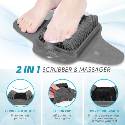 Shower Foot Scrubber Mat with Pumice Stone, Cleans, Exfoliates & Smooths Your... - Picture 2 of 7
