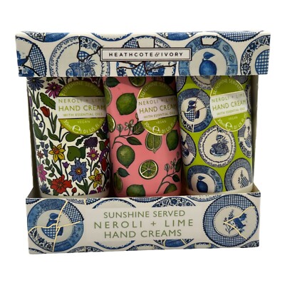 Sunshine Served Nepoli Lime Hand Cream Gift Set of 3 - 1 oz ea Heathcoat & Ivory