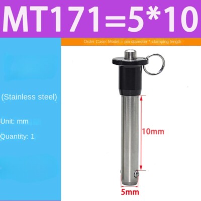 Stainless Pin Handle 1PCS Stainless Steel Lock Quick Release Pin Handle Locking Pins Dia 5 ...