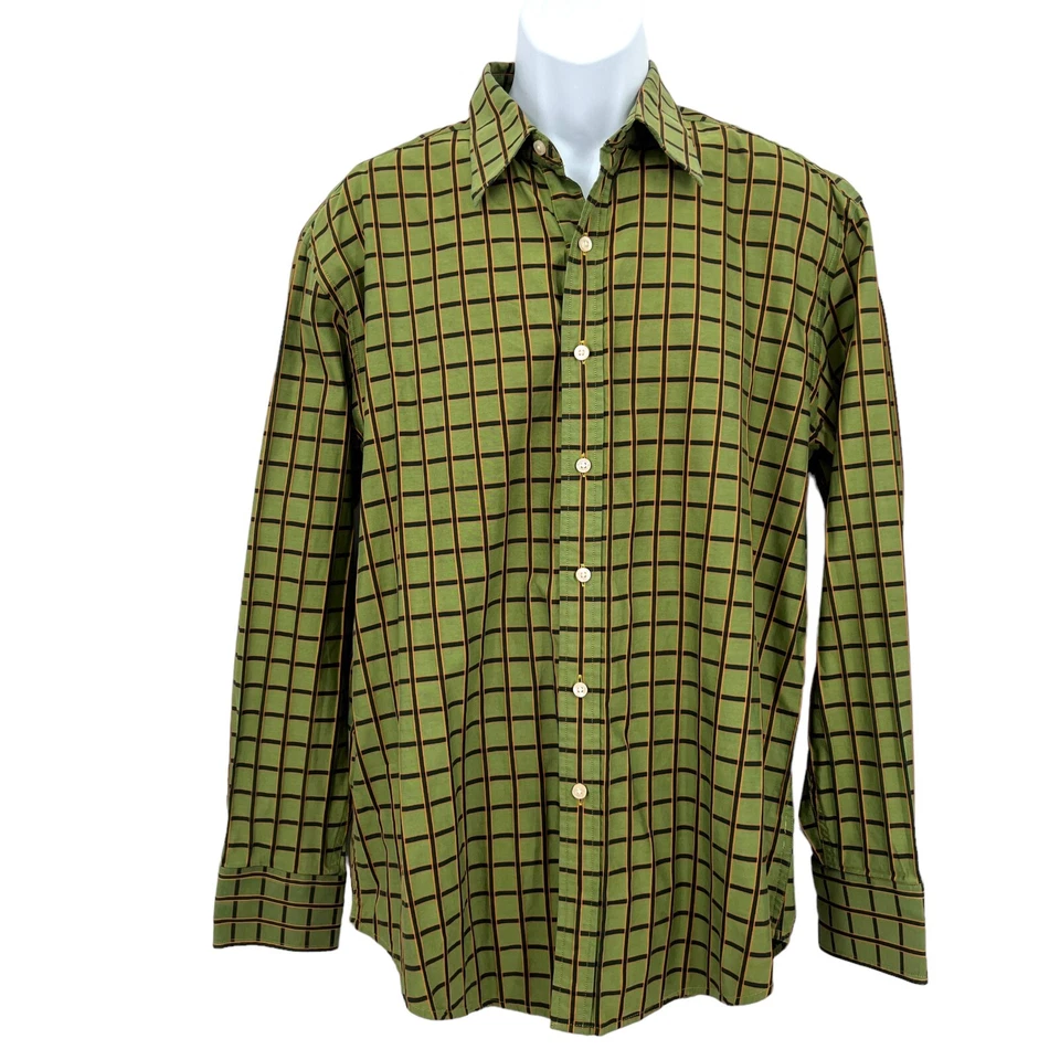 Camisa para hombre Robert Graham con botones XL verde ventana mangas largas Foto 3 de 4