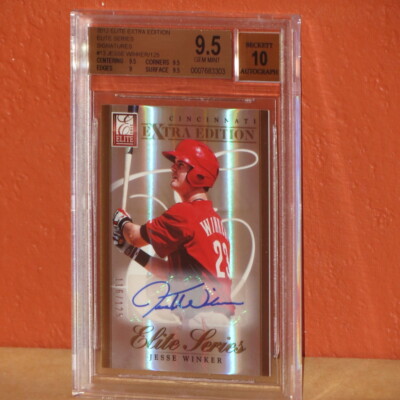 2012 Elite Extra Elite Series Signatures Jesse Winker Card BGS 9.5 Auto 10.
