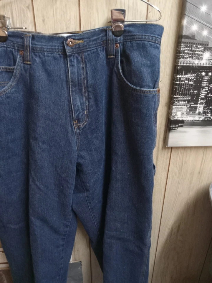 Pantalones de mezclilla de carpintero forrados de franela Faded Glory para hombre de vellón 34x30 de colección Foto 4 de 4