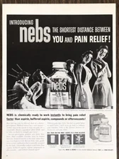 1958 Nebs Pain Reliever PRINT AD Great Quirky Time Lapse Housewife