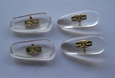 2 Paar/pair 19 mm Clip-on PVC nose pads Nasenstege Gold for Ray Ban frames