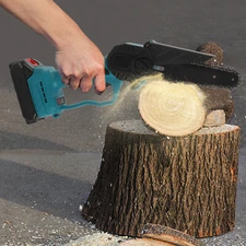 6" Electric Cordless Chain Saw Tree Branch Pole Pruner Mini Chainsaw Wood Cutter