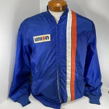 Vintage Union 76 Unocal Gasoline Satin Nascar Racing Stripes Jacket Medium? Rare