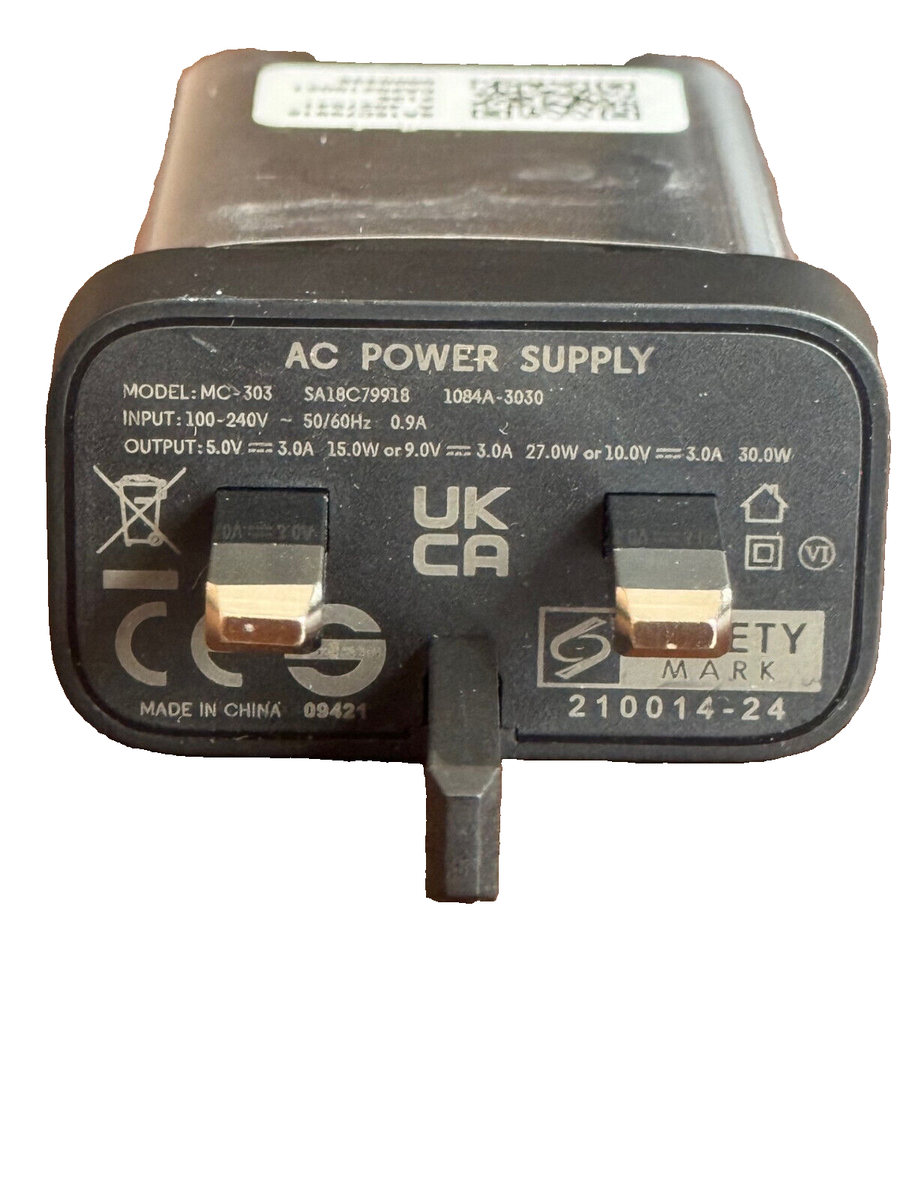 Official Motorola Lenovo Wall Charger Plug Mains 30W Fast USB-c