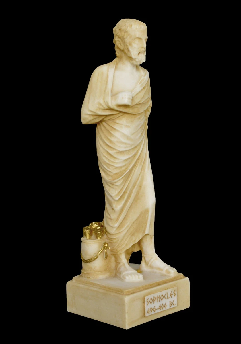 Sophocles small aged statue - Tragedy Oedipus Antigone Greek Theater -  Aeschylus | eBay