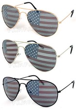 3 Pairs American USA Flag Pilot Sunglasses Gd, Sil, Blk, Gm Pick your color 