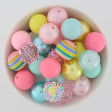 20mm Chunky Bubblegum Beads, Mixes, Springtime Pastels for Beadable Pens Craft