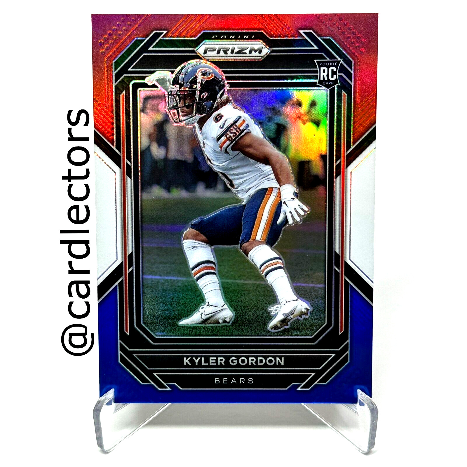 2022 Panini PRIZM Football KYLER GORDON #385 RC Red White Blue PRIZM SP BEARS