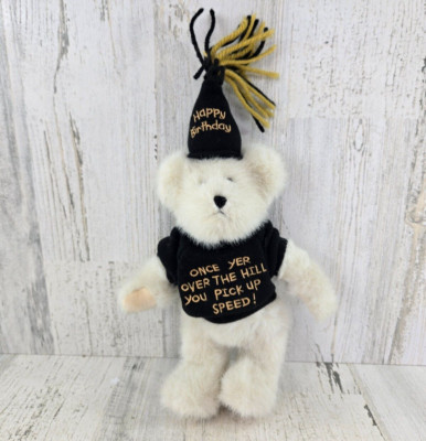 Boyds Bear Happy Birthday Once Yer Over The Hill You Pick up Speed! Plush Bear