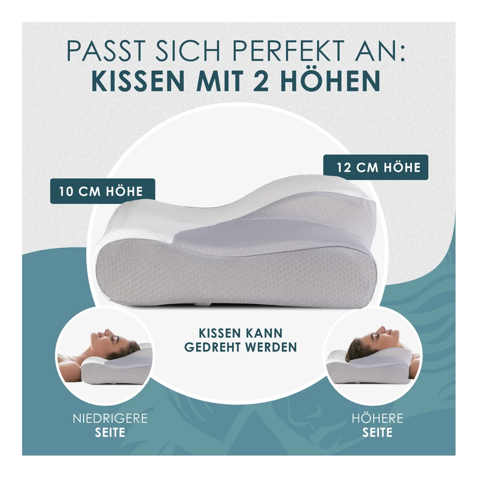 Nackenstützkissen Orthopädisches Memory Foam Kopfkissen Ergonomisch B-Ware! - Bild 4 von 4