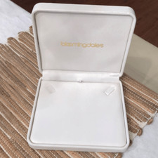 Bloomingdale's large leather rat necklace box white gold