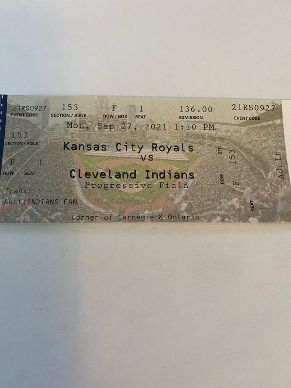 Cleveland Indians last home game ticket EVER (SEE DESCRIPTION) Great For Framing